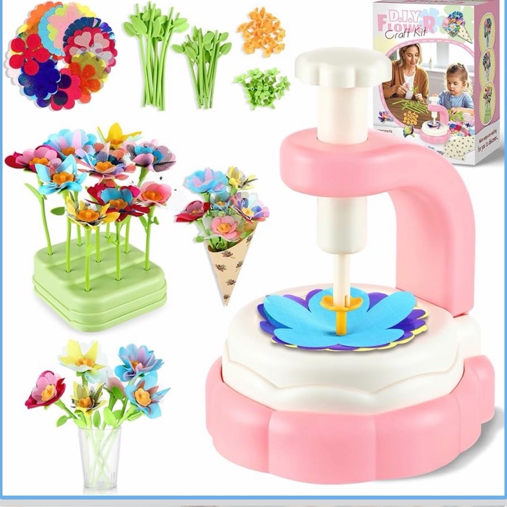 DIY Flower Craft Kit for Kids - Pink and Blue
